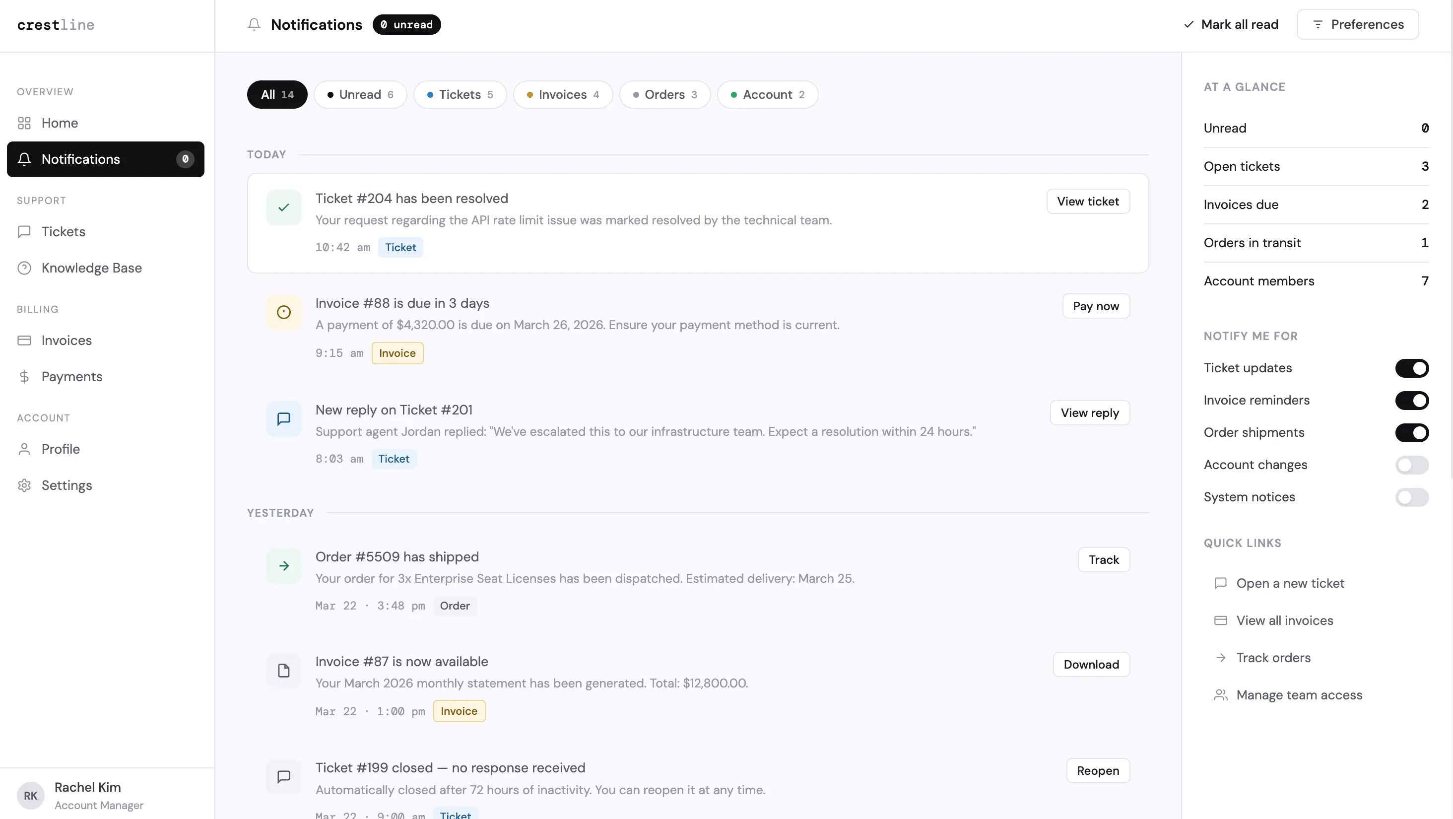 Customer portal screenshot 6