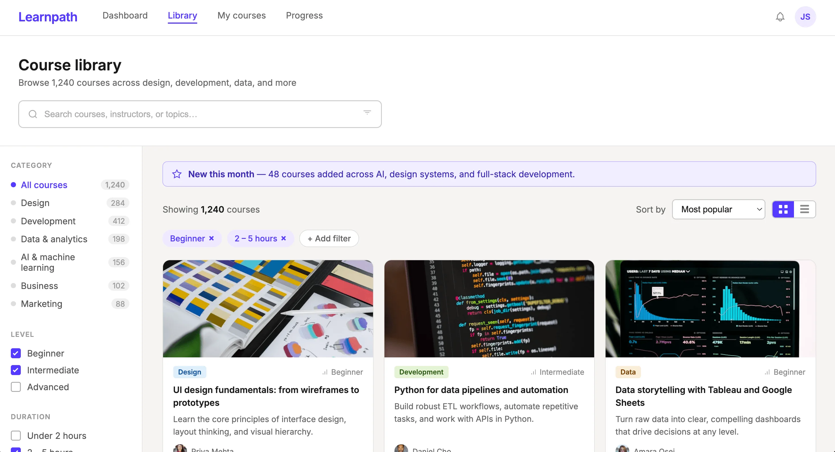 Learning platform screenshot 7