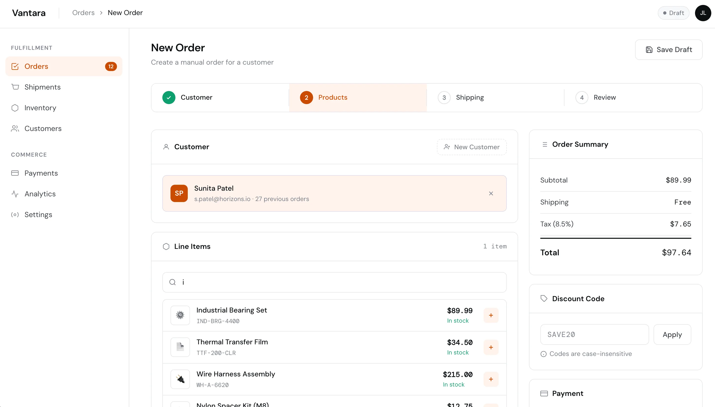Order management screenshot 8