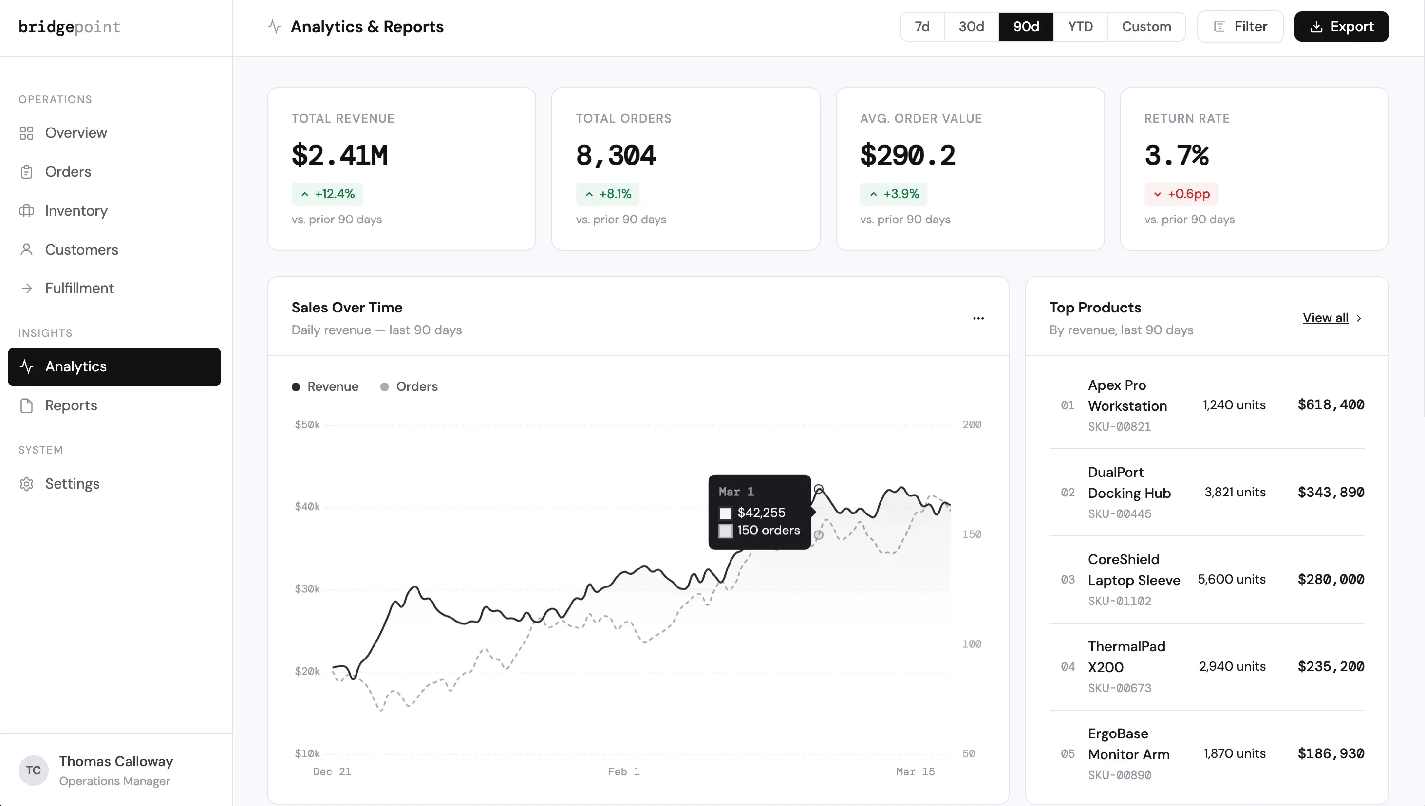 Order management screenshot 1