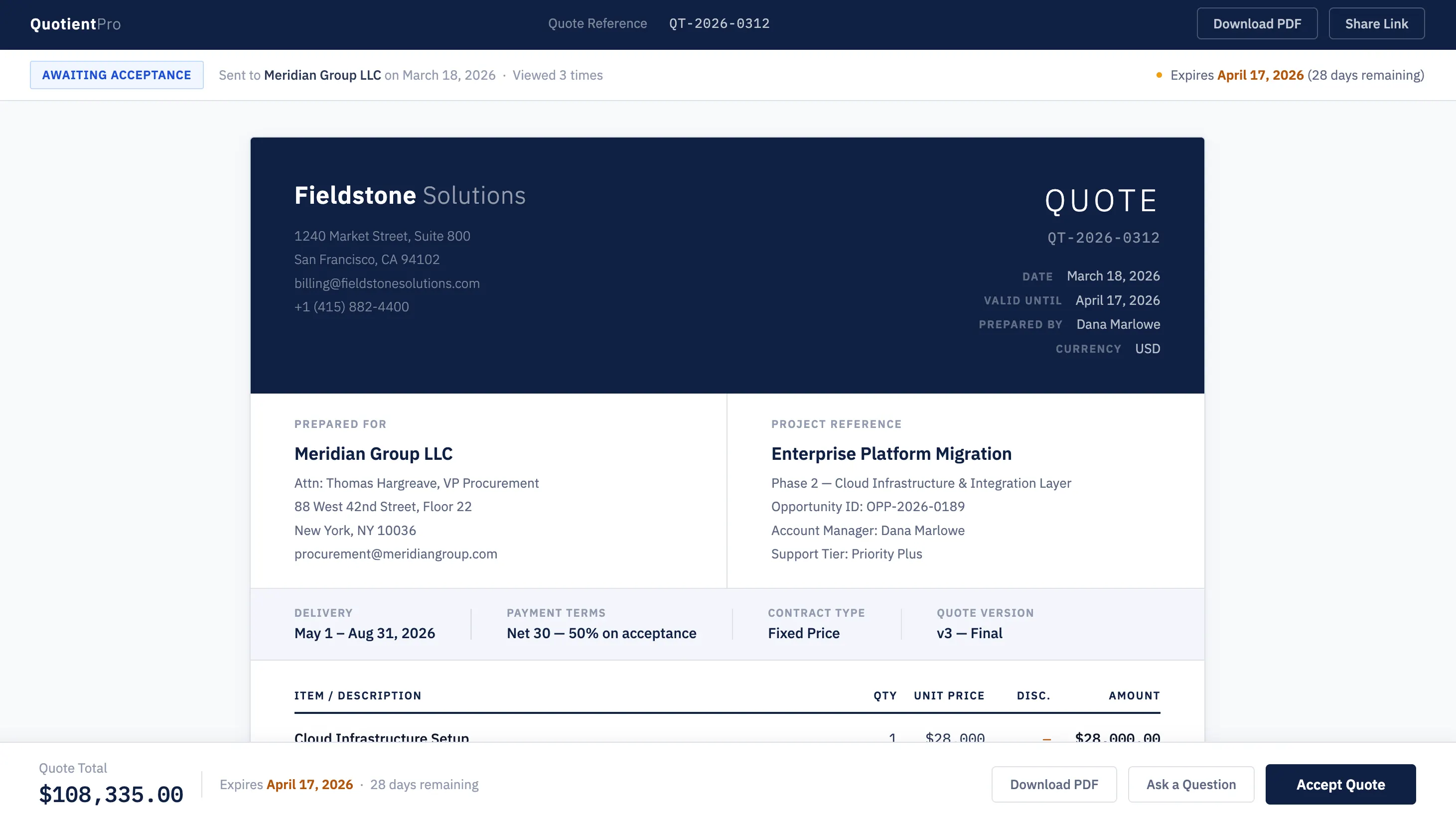 Quoting software screenshot 6